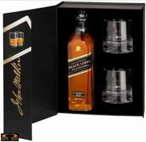 Whisky Johnnie Walker Black Label 0,7l + 2 okrge szklanki