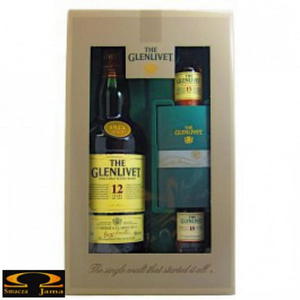 Zestaw Whisky Glenlivet 12 YO 0,7l z 2. miniaturkami - 2832353623