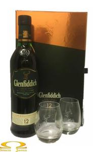 Whisky Glenfiddich 12YO 0,7l + dwie szklanki - 2832354642