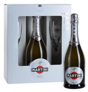 Wino musujce Martini Asti Wochy 0,75l + 2 kieliszki - 2861526348