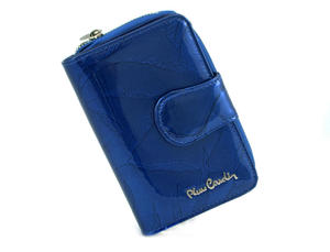 PIERRE CARDIN skrzany portfel damski 02 LEAF 115 niebieski LEAF 115 - 2860517748