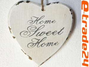 Drewniane SERCE Sweet Home 15x15x2cm - Shabby Chic - 2827806492