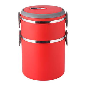 Termos obiadowy Menaka Pojemnik obiadowy 2 warstwowy Lunch box 2,7 l czerwony - 2835584421