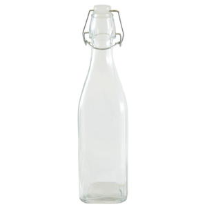 Szklana butelka z klipsem 1l z kwadratowym dnem - 2852226538