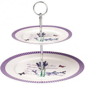 PATERA PORCELANOWA 2-POZIOMOWA LAVANDA - 2850335279