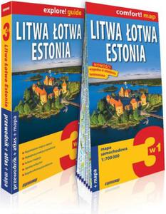 LITWA OTWA ESTONIA 3W1 PRZEWODNIK ATLAS MAPA - 2860130813