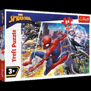 PUZZLE 24 MAXI NIEUSTRASZONY SPIDER MAN TREFL MARVEL - 2860140017