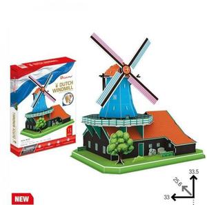 PUZZLE 3D WIATRAK HOLENDERSKI 71 ELEMENTW - 2860141478