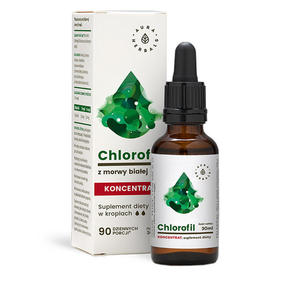Chlorofil z Morwy Biaej Koncentrat Krople 30 ml - Aura Herbals - 2872197790