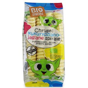 Chrupki Kukurydziano - Jaglane Spirale Bezglutenowe Bio 60 g - Biominki - 2869570356