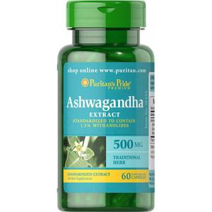 Ashwagandha Ekstrakt 500 mg 60 Kapsuek - Puritan's Pride - 2872197957