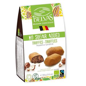 Belgijskie Czekoladki Truffle z Orzechami Laskowymi Bezglutenowe Bez Dodatku Cukrw Bio 100 g - Belvas - 2869571718