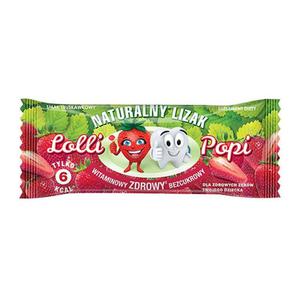 Lizak Naturalny bez Dodatku Cukru Truskawka 6 g - Lolli Popi - 2869571791