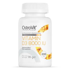 Witamina D3 8000 IU 200 Tabletek - OstroVit - 2869572092