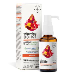 Witamina D3 Forte 4000 IU K2MK7 MCT Krople 50 ml - Aura Herbals - 2869572297