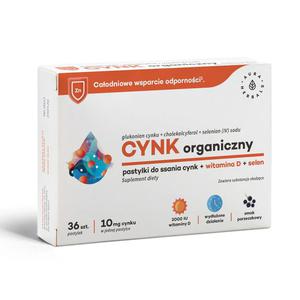 Cynk Organiczny + Witamina D3 + Selen Pastylki do Ssania 36 Sztuk - Aura Herbals - 2872510487