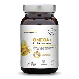 Omega + Witamina A + D3 2000 IU + Czosnek 60 Kapsuek Aura Herbals - 2869572597