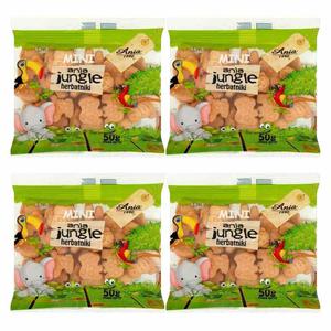 Zestaw 4 x Herbatniki Mini Jungle Bez Cukru 50 g - Ania - 2869572799