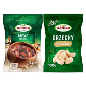 Zestaw Daktyle Suszone Bez pestek 1 kg Flowpack - Targroch + Orzechy Nerkowca Powki 1 kg - Targroch - 2869573652