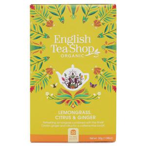 Herbatka z Traw Cytrynow, Cytrusami i Imbirem Bio 30 g (20 x 1,5 g) - English Tea Shop - 2872198204