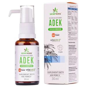 Witamina ADEK w Bio Oleju Konopnym Bezglutenowa 30 ml - Hempking - 2869574677