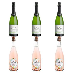 3 x Szampan Bezalkoholowy Opia Chardonnay, Bezsiarkowy, Wino Bezalkoholowe Musujce Gazowane Organiczne Sparkling 0% 0,75 l - Opia + 3 x Szampan Bezalkoholowy Bio Florentina Rose bez Siarczynw, Bezsiarkowy, Wino Bezalkoholowe Musujce Gazowane Vi - 2872198291