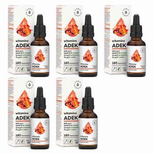 5 x Witamina ADEK Krople 30 ml - Aura Herbals - 2872510722