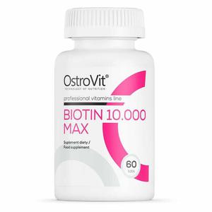 Biotyna - Biotin 10.000 MAX 60 Tabletek - OstroVit - 2872510899