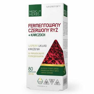 Fermentowany Czerwony Ry + Karczoch 310 mg 80 Kapsuek - Medica Herbs - 2872510958