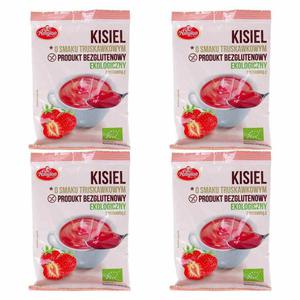 4 x Kisiel o Smaku Truskawkowym Bezglutenowy Ekologiczny 30 g Amylon - 2872511335