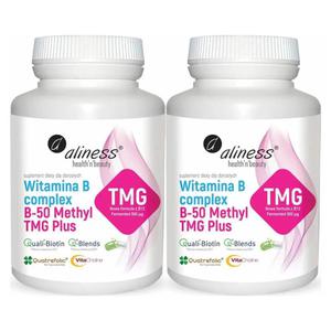 2 x Witamina B Complex B-50 Methyl TMG Plus 100 Kapsuek Vege - Aliness - 2872511867