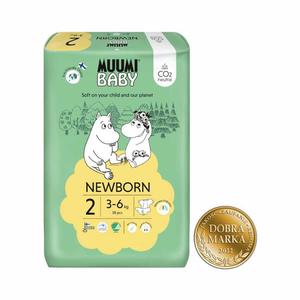 Pieluszki Ekologiczne 2 Newborn 3-6 kg 58 Sztuk - Muumi Baby - 2872511970