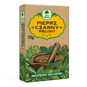 Pieprz Czarny Mielony 50 g - Dary Natury - 2829356981