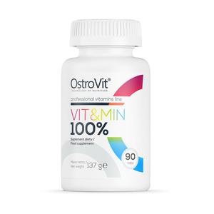 Witaminy i Mineray 100% VIT&MIN Kompleks Witamin, Multiwitamina 90 tabletek OstroVit - 2869570161