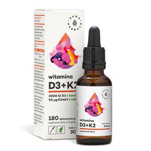 Witamina D3 + K2mk7 30 ml Krople - Aura Herbals - 2861090733