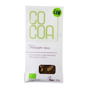 Tabliczka Biaa Z Pistacjami i Sol Bio 50 g Cocoa - 2861090790