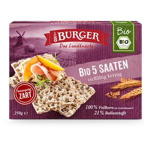 Pieczywo Chrupkie Razowe 5 Ziaren Bio 250 g Burger - 2861090982