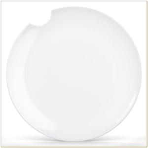 Porcelanowy talerz obiadowy "Nadgryziony", biay, rednica 28 cm, komplet 2 sztuk - 58Products - 2871061322