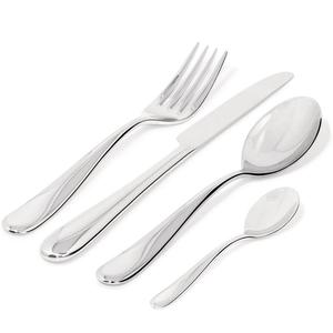 Alessi - Zestaw sztucw NUOVO MILANO - srebrny, 4 elementy, n z jednego kawaka stali - 2877576696