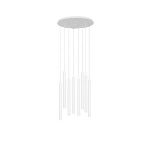 Kaspa - Lampa wiszca omiopunktowa Roll 8 - rednica plafonu, 48, biaa - 2877379125