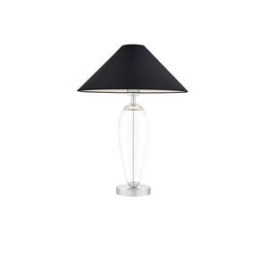 Kaspa - lampa stoowa Rea - szklana podstawa, wysoko 60 cm, czarny abaur - 2871061643