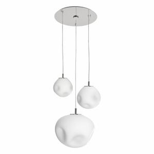 Kaspa - lampa wiszca trzypunktowa Cloe - rednica 25, 30 i 40 cm, srebrno - biaa - 2829152798