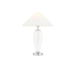 Kaspa - lampa stoowa Rea - szklana podstawa w kolorze bieli, wysoko 60 cm, biay abaur - 2829152829