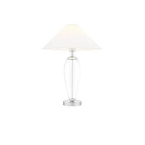 Kaspa - lampa stoowa Rea - szklana podstawa, wysoko 60 cm, biay abaur - 2829152831