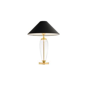 Kaspa - lampa stoowa Rea Gold - szklana podstawa, wysoko 60 cm, czarno - zota - 2871061904