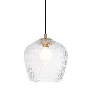 Kaspa - Lampa wiszca Venus 1 - wysoko klosza 25 cm, rednica klosza 28 cm, transparentno - czarno - zota - 2829152864