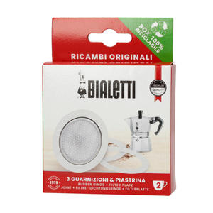 Bialetti - 3 Uszczelki + sitko do kawiarek aluminiowych Bialetti 2tz - 2873938538