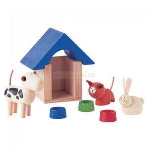 Zwierztka domowe z akcesoriami, Plan Toys PLTO-7314 - 2842137490