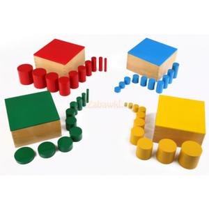 Kolorowe cylindry - pomoce Montessori