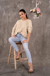 Sweter Damski Model Marynesta Beige - Merribel - 2868237719